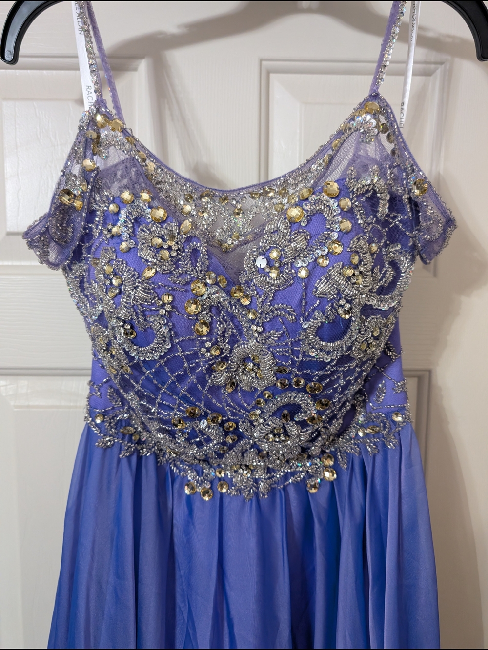 Rachel Allan Off-Shoulder Lavender Evening Gown - Picture 10 of 12